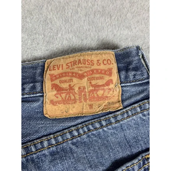 Levi's Men's 501 36x34 Original Straight Fit Button Fly Distressed Jeans - Picture 8 of 11